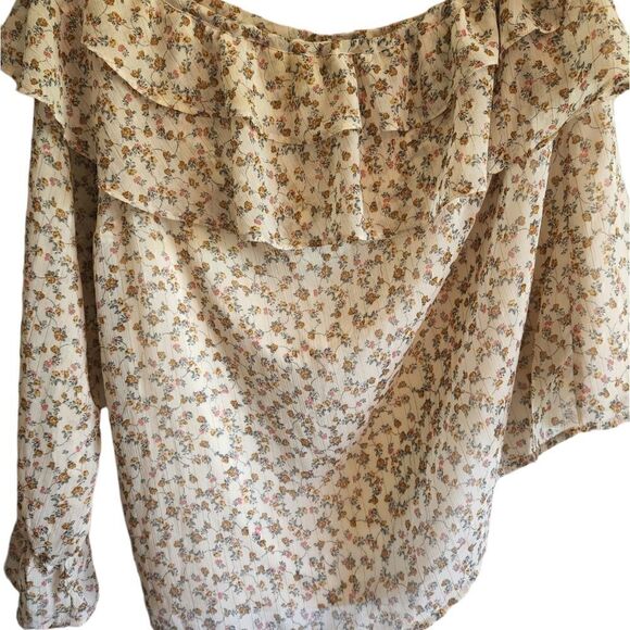 Torrid Chiffon Floral One Shoulder Ruffle Blouse - Picture 1 of 6